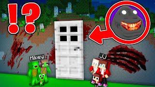 How JJ and Mikey Family found SCARY ADULT POU Inside This BIGGEST DOOR in Minecraft? - Maizen!