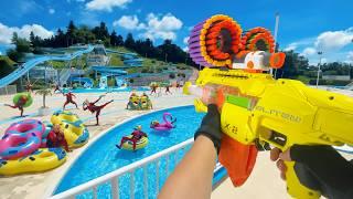 Nerf War | Water Park & Spa Battle 29 (Nerf First Person Shooter)