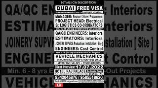 Dubai Jobs Free Visa 2022 - Fit Out Company