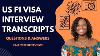 US F1 student visa questions and answers | F1 student visa interview transcripts | USA Study Visa