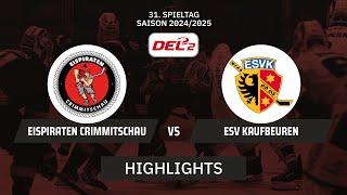 DEL2: Eispiraten Crimmitschau vs. ESV Kaufbeuren I Highlights - 31. Spieltag | SDTV Eishockey