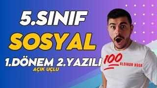 5. Sınıf Sosyal Bilgiler 1. Dönem 2. Yazılı - Açık Uçlu Yeni #2025 (%99 Çıkabilir )