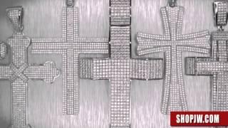 925 Silver Simulated Diamond Micro Pave Cross Pendants Shopjw