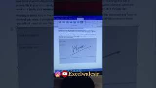 Add Signature️ in MS-WORD #excelwalesir #mswordtricks #mswordtips #computertips #ytshorts #training