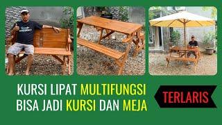 Meja Lipat Multifungsi Bisa Jadi Kursi Cocok Untuk Meja Kursi Cafe Outdoor Bahan Kayu Jati