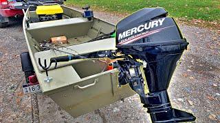 1436 Jon Boat paired with a 9.9 hp Mercury 4 Stroke! (Speed Test!)