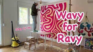 Wavy for Ravy rug | making large tufted rug step by step | tufting gun