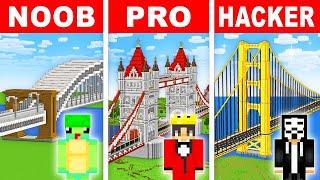 NOOB Vs PRO: Modern BRIDGE HOUSE Build Challenge in Minecraft!