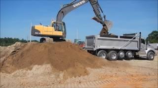 Excavator loading Topsoil