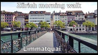 Zurich City Walking Tour / Am Limmatquai Zürich, Stadt Zürich, Schweiz 2020