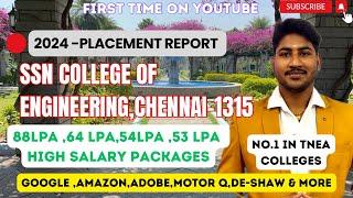 SSN College Of Engineering|Placement Report 2024|94% Placed|Google Offer|88LPA,64LPA|Dineshprabhu