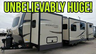 MASSIVE 4-SLIDE TRAVEL TRAILER RV! Too big? Rockwood Signature 8327SB