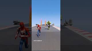 GTA V  SPIDER MAN HULK and Super Hero's Race Who will win?  #shorts