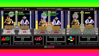 Simultaneous Colors of Mortal Kombat (Sega Genesis vs Arcade vs SNES) Color Comparison | VCDECIDE