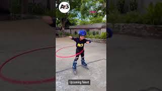 Skating Wonder: Takshvi Sodani Spins Hula Hoop with Graceful Flair! #skating #hulahoop #shorts #kids