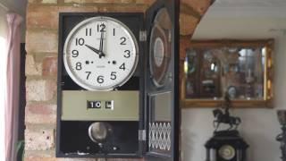 Vintage Japanese 'Seiko' 30-Day Wall Clock with Calendar & Chimes