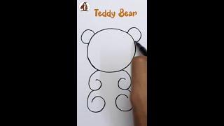 How To Draw a Teddy Bear easy way / Cute teddy bear drawing With 6 number #shorts #viral