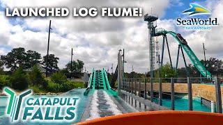 Catapult Falls - LAUNCHED LOG FLUME! | SeaWorld San Antonio (Texas ) | Onride POV