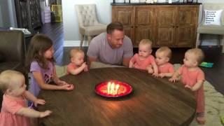 Priceless reaction to daddy blowing the candles out