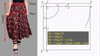 No pattern needed - How to cut Flared Wide Leg Palazzo Pants easily