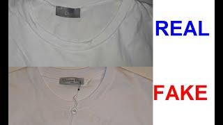 Real vs Fake Christian Dior T shirt. How to spot counterfeit Dior Paris tees.