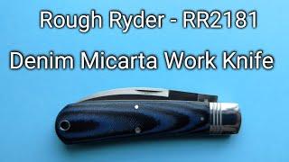 Rough Ryder Denim Micarta Work Knife - RR2181 Pocket Knife