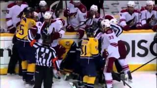 Rostislav Klesla hits Matt Halischuk from behind. May 4th 2012