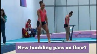 Rebeca Andrade Olympic Training - New Tumbling Pass on floor?