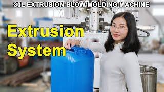 Extrusion system for 30L extrusion blow molding machine