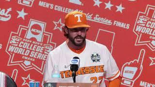 Tennessee baseball press conference after Texas A&M wins first 2024 College World Series game