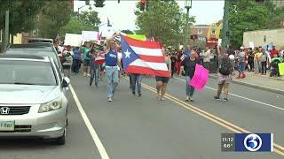 Video: Rally held in Hartford to protest governor of Puerto Rico