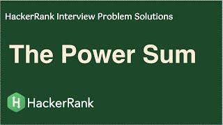 HackerRank - The Power Sum