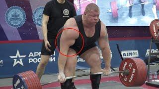 SCARY Bicep Tear! Pavlo Nakonechnyy Deadlift 415 kg / Giant from Ukraine