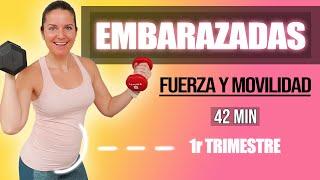 42 MIN | Full Prenatal Workout with Weights and Resistance Bands 