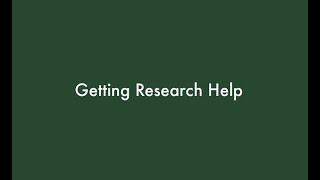 Getting Research Help