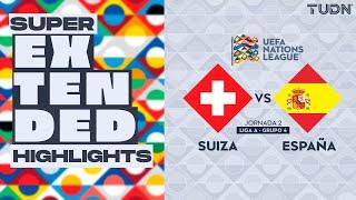 SUPER EXTENDED HIGHLIGHTS | Suiza Vs España | UEFA Nations League 2024 | TUDN