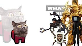  What if MIX  Skibidi TOILET and  CAMERA man? | Cat and CREWMATES || New season Pushcat animation