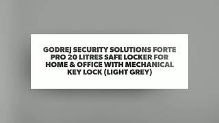 Godrej Security Solutions Forte Pro 20 litres Safe Locker for Home & Office with Mechanical Key Lock