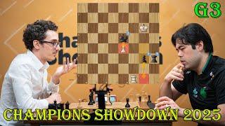 ROOK ENDING!! Hikaru Nakamura vs Fabiano Caruana || Champions Showdown 2025 - G3