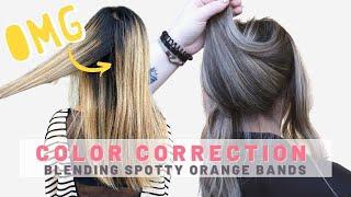 Blonde Hair Color Correction [HOW TO FIX SPOTTY BANDS WITH BABYLIGHTS AND COLOR]