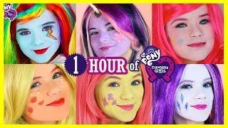 1 HOUR MY LITTLE PONY MANE 6 MAKEUP TUTORIALS! Rainbow Dash Pinkie Pie Twilight Sparkles KITTIESMAMA