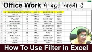 How To use Filter in Excel  | Filter in Excel | Important for Data Entry | Microsoft Excel 2021