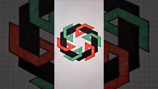Amazing  3D Illusion Drawing on Graph Paper  #art #drawing #draw #tutorial #easydraw #shorts #3d