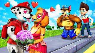 PAW Patrol: The Movie #66 ► Couple Marshall & Skye Kiss So Sweet - PAW Patrol Chase Lost His Love!