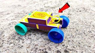 माचिस के खाली डब्बो से बनाये Rubber Band High Speed Car | very easy matchbox car