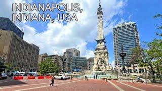 Walking Tour of Downtown Indianapolis, Indiana USA 4K