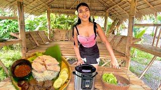 How to make Thai Rice & Chicken with Rice cooker |Thai Food Recipe | Countryside VLOG