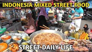 INDONESIA MIXED STREET FOOD MARKET - CRISPY FRIED CHICKEN, TRADITIONAL SNACKS