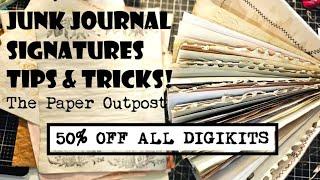 TIPS on HOW TO MAKE SIGNATURES FOR A JUNK JOURNAL! The Paper Outpost! SEWING IN THE PAGES