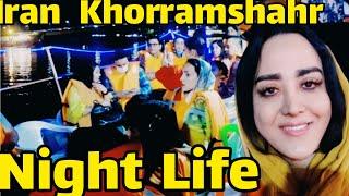 Night life in Khorramshahr,Walking along Karun River,Street Food,Iran2022